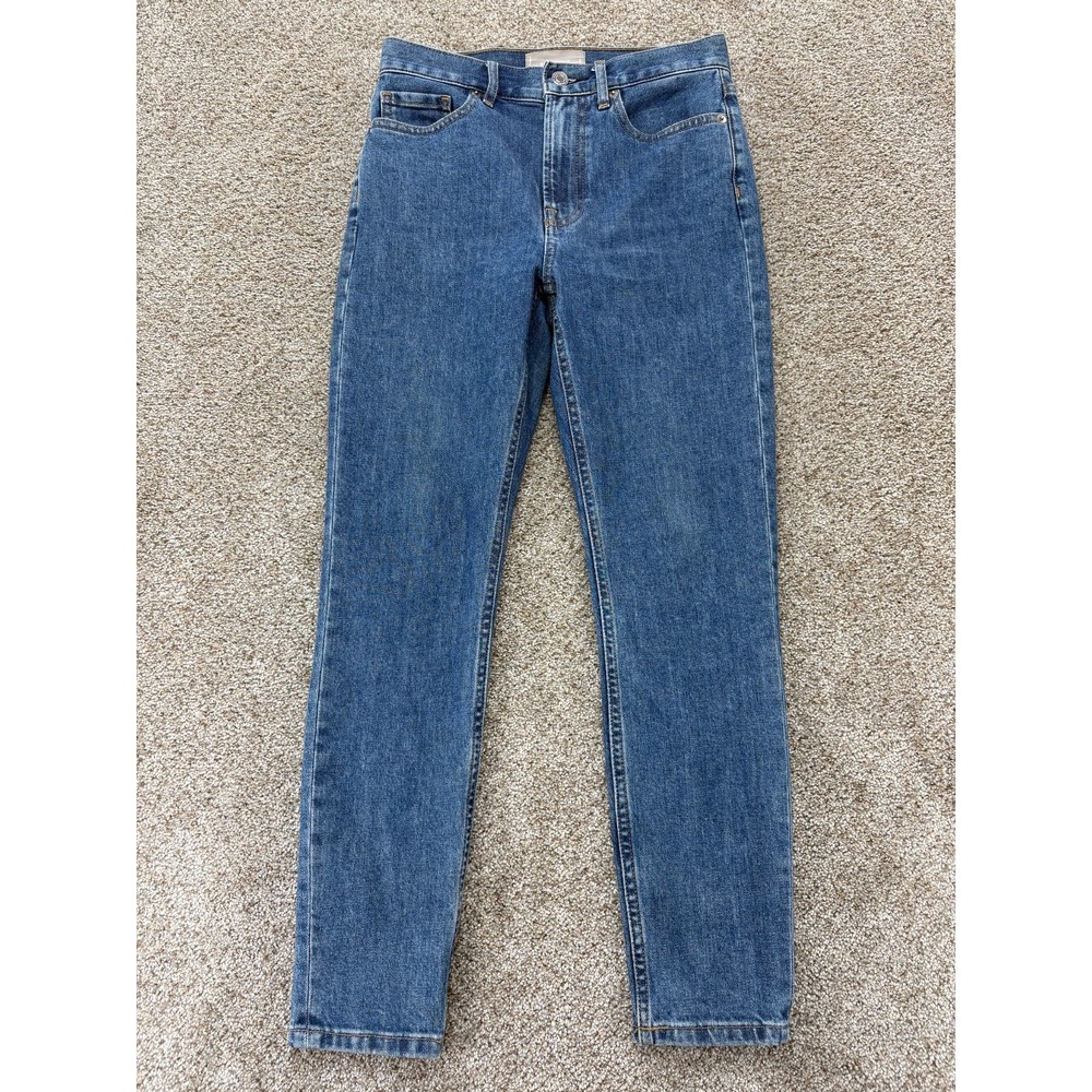 Everlane The High Rise Skinny Womens 25 Ankle Blue Medium Wash Stretch Denim EUC